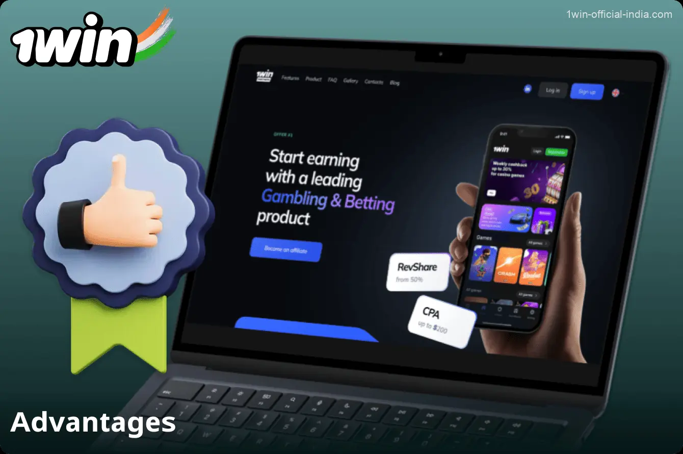 Advantages of the affiliate programme for Indian players 1win