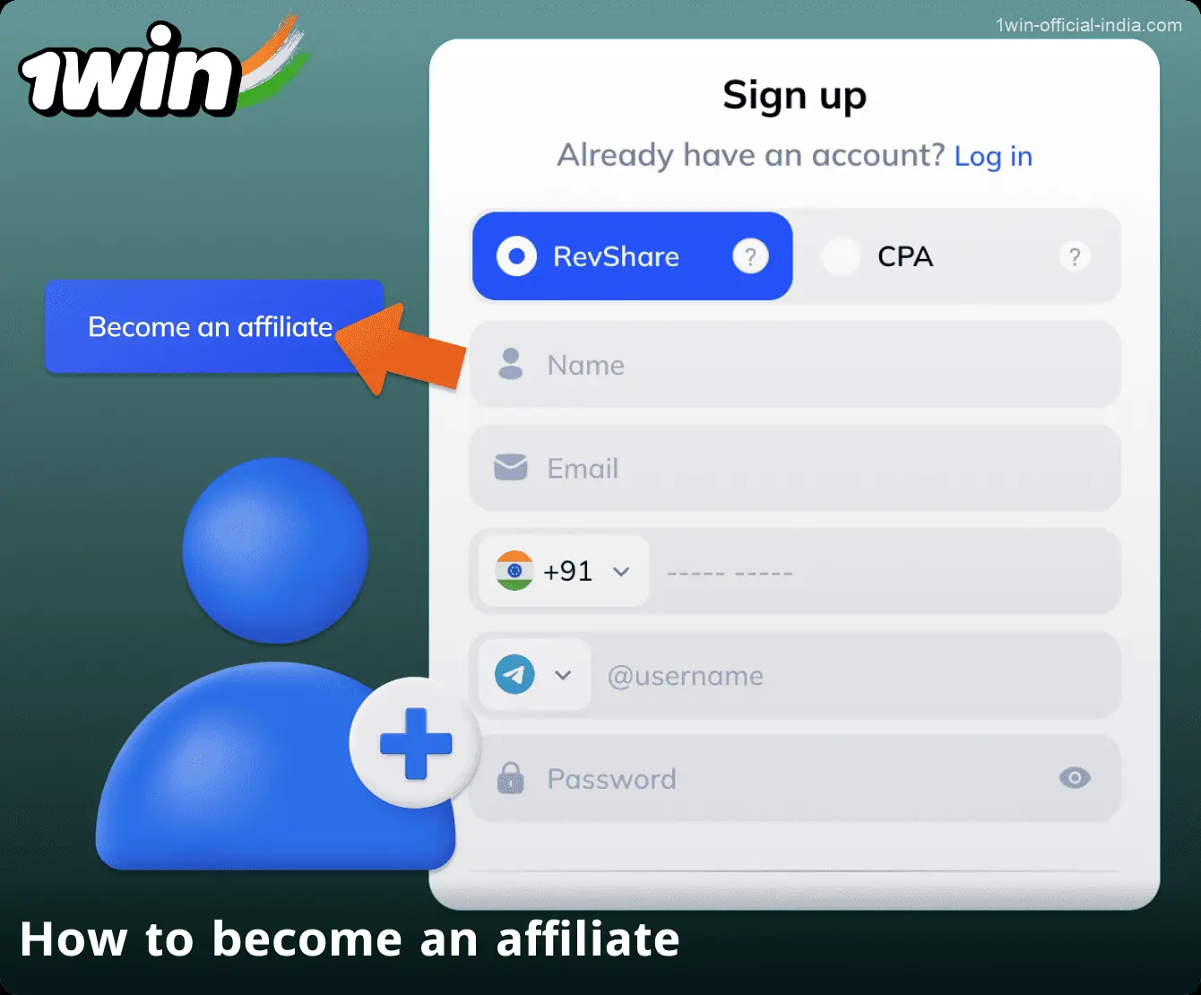 Registration in the 1win affiliate programme in India