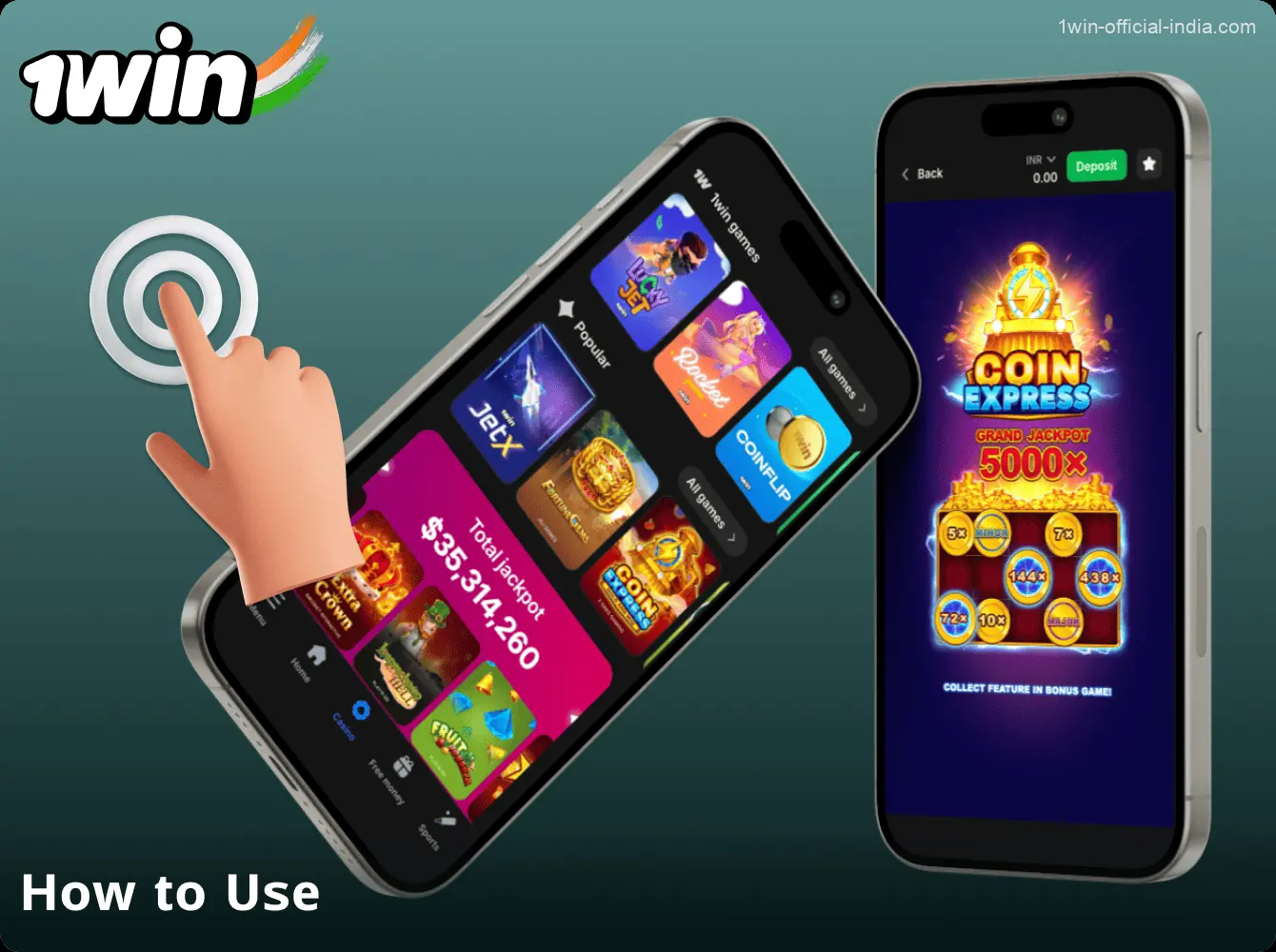 Instructions for using the 1Win app in India