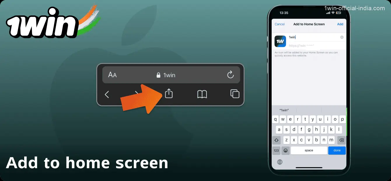 Add the 1Win app in India to your home screen