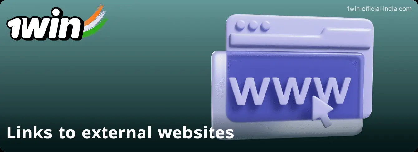 Links to external websites on the 1win casino website in India