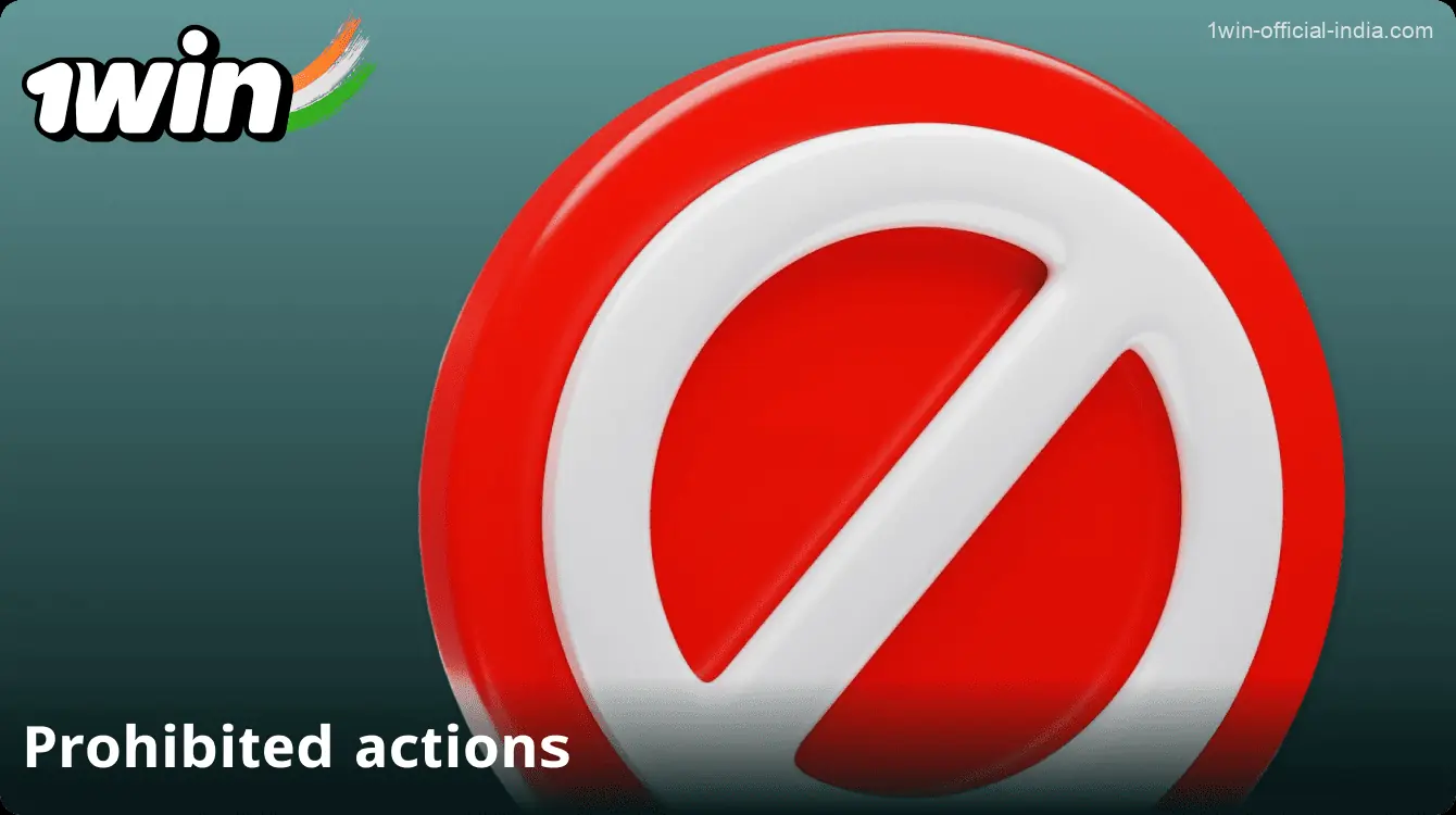 Prohibited activities on the 1win website in India